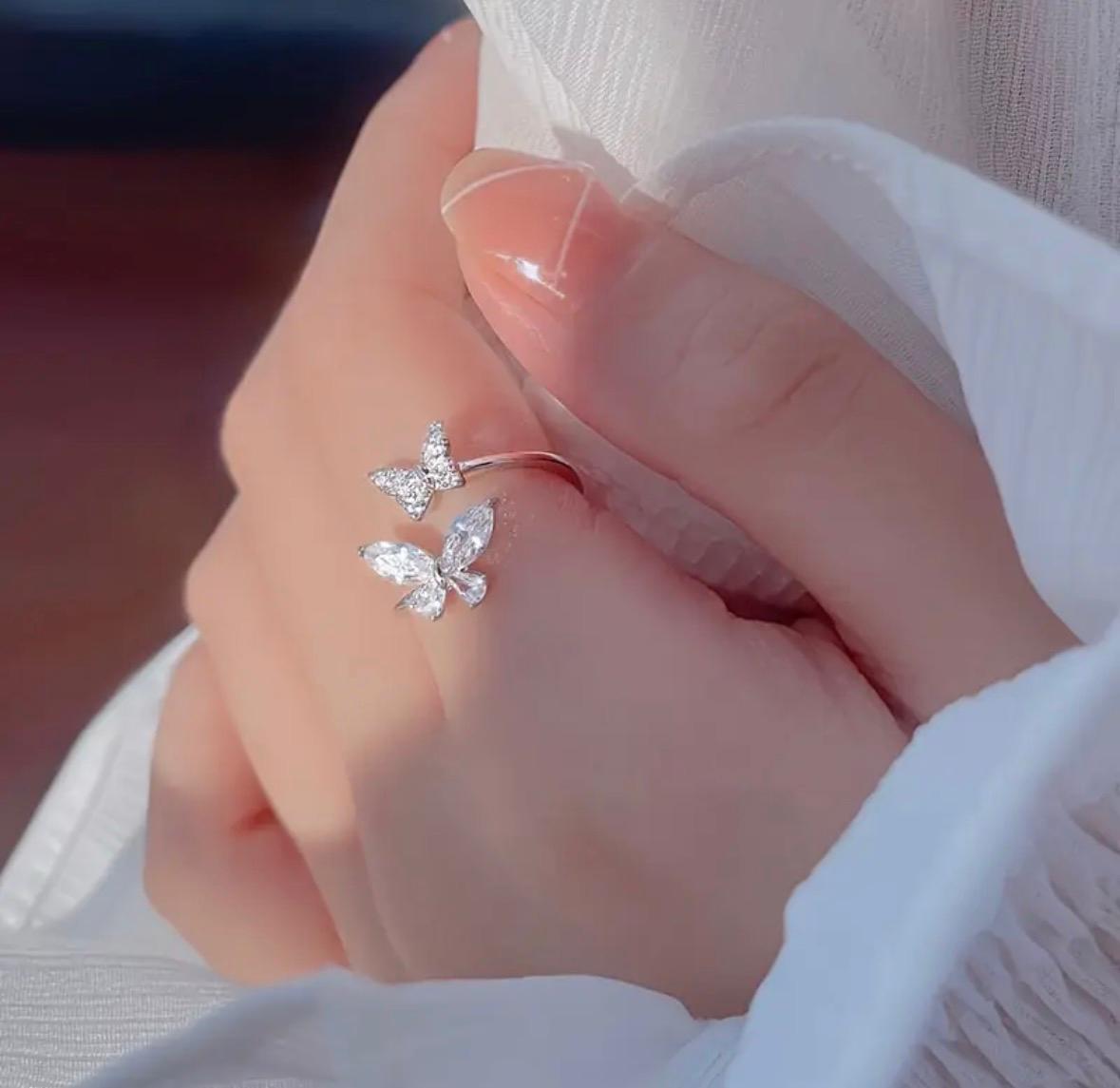 Crystal Butterfly Ring