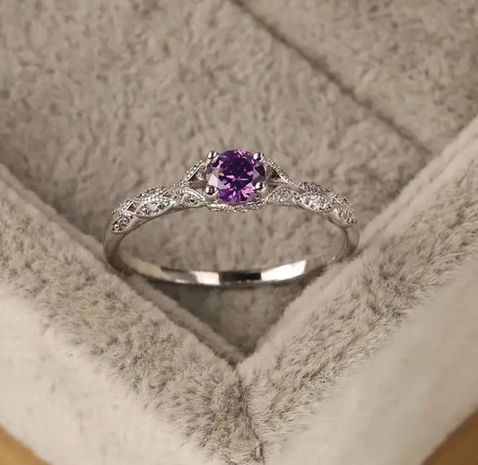 Purple Synthetic Zirconia Ring