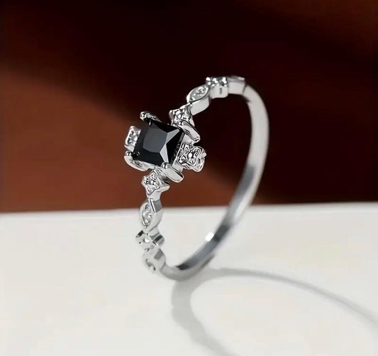 Black Square Cubic Ring