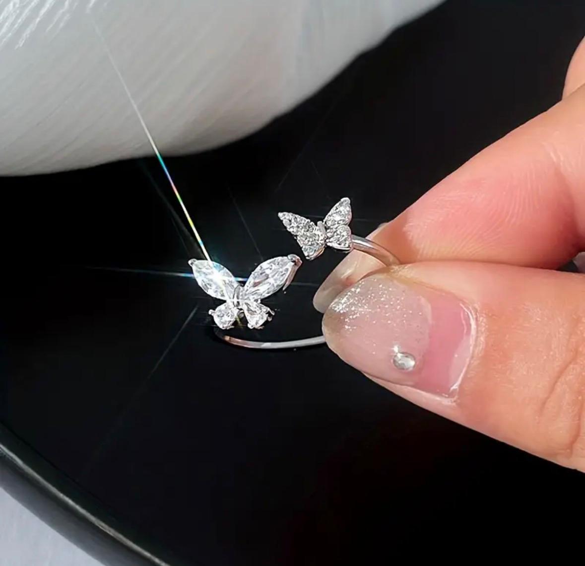 Crystal Butterfly Ring