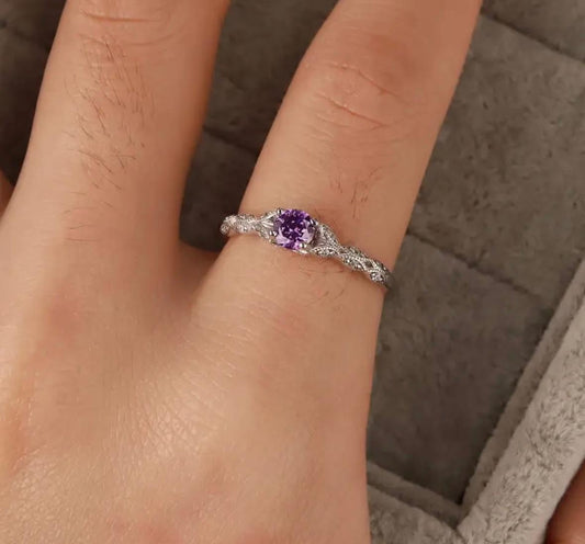 Purple Synthetic Zirconia Ring