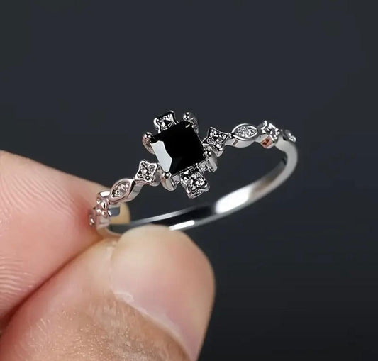 Black Square Cubic Ring