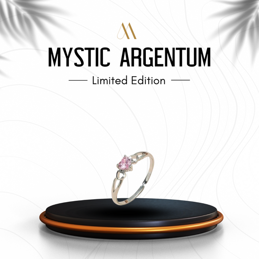 Silver Pink Petal Ring
